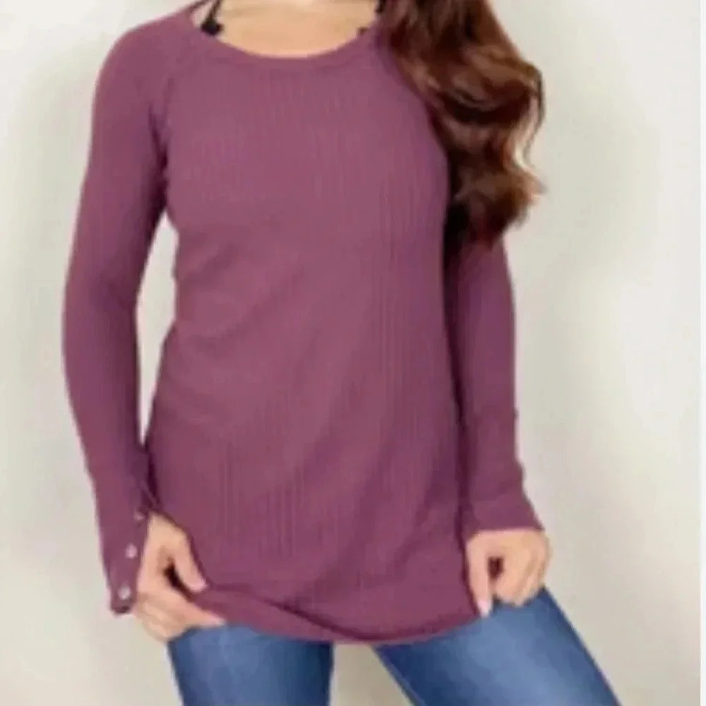 Chaser Raglan Sleeve Waffle Pattern Top - Picture 1 of 5